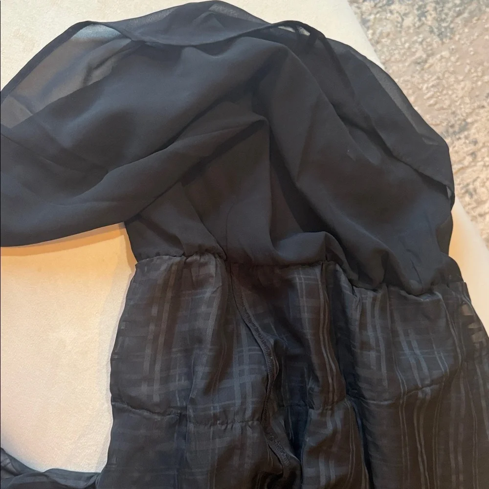 Anthropologie Tiered Asymmetrical Black Mini Skirt